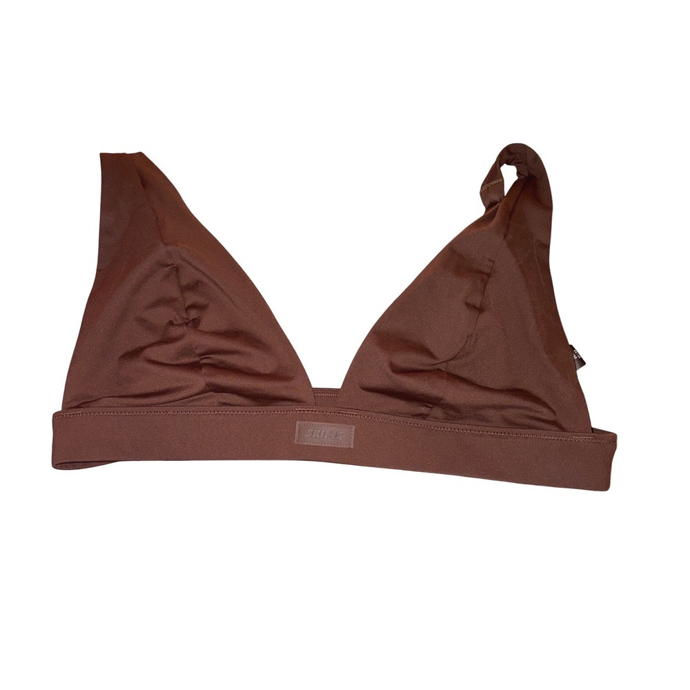 SKIMS Fits Everybody Triangle Bralette Cocoa Brown Bralette Brown Stretch 2X